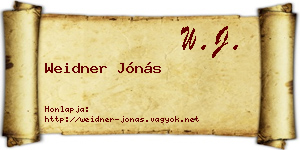 Weidner Jónás névjegykártya